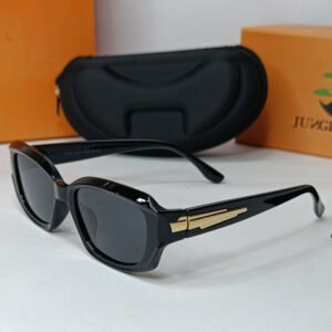 Jungle Tree Black Rectangular Polarized Sunglasses-JT05