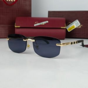 Cartier Black Minimal Sunglasses CRT061