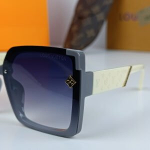 LV Sunglasses Oversize Gray White LV034