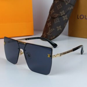 LV Sunglasses Shield Golden Black LV031