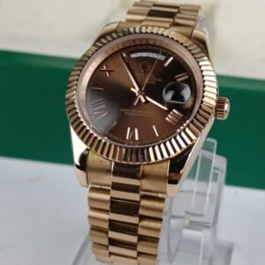 Rolex Day Date Watch Rose Gold Chocolate Dial Roman 228238