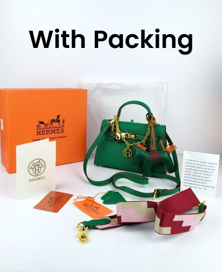 1.1 Hermes Mini Kelly Handbags Olive Green - Image 2