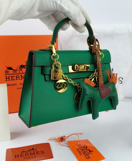 1.1 Hermes Mini Kelly Handbags Olive Green - Image 3