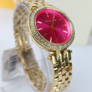Michael Kors Darci Gold Pink Dial Watch for Ladies - MK-3444