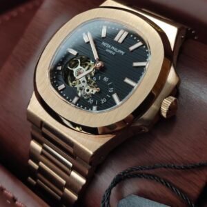 PATEK PHLIPE Nautilus Rose Gold Skeleton Black Dail Watch