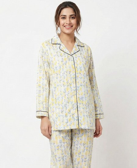 Jungle Tree Blue leaves PJS women's