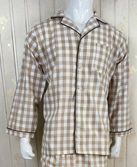 Light Brown Check Zara Men's Night Suit - Image 3