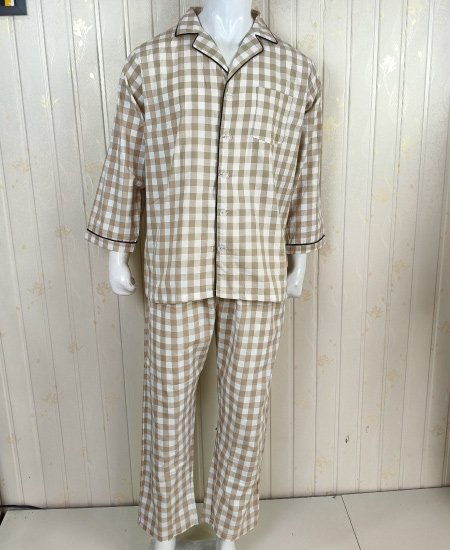 Light Brown Check Zara Men's Night Suit - Image 4