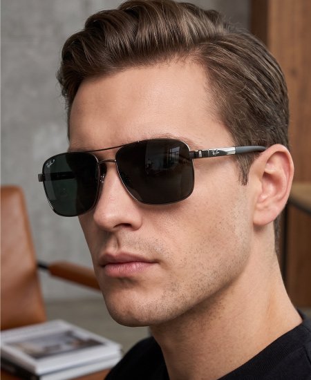 Ray Ban Sunglasses Gun-Metal Square