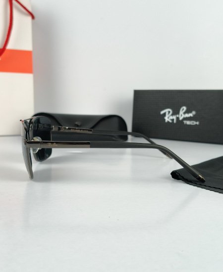 Ray Ban Sunglasses Gun-Metal Square - Image 8