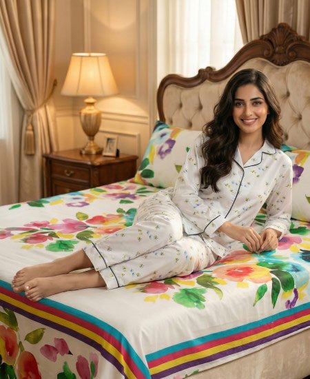 Zara Ladies Night Suit Honey-Bee - Image 2