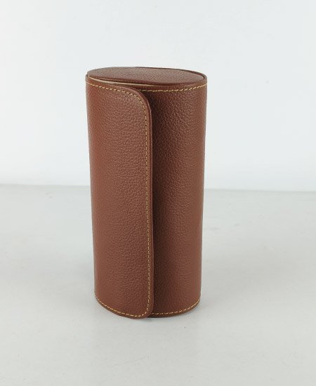 1.1 brown 3-Slot Watch Travel Case – Premium Leather Organizer - Image 3