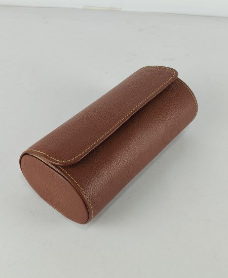 1.1 brown 3-Slot Watch Travel Case – Premium Leather Organizer - Image 5