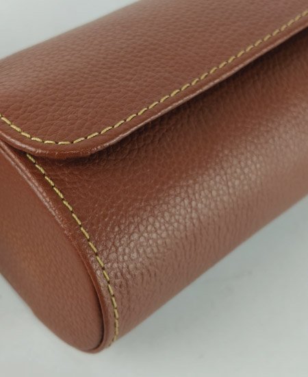 1.1 brown 3-Slot Watch Travel Case – Premium Leather Organizer - Image 4